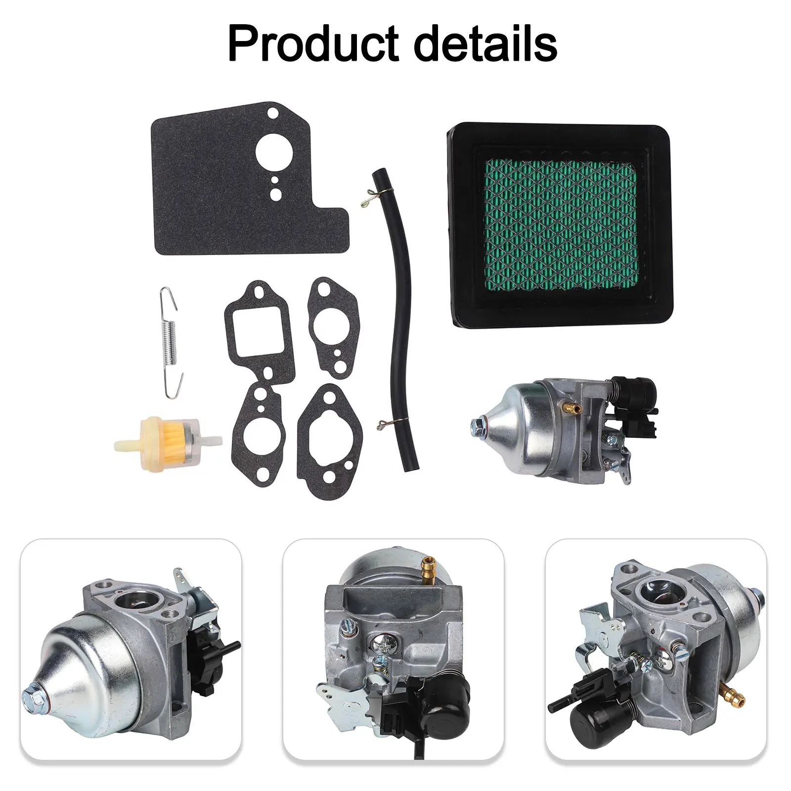 Carburetor Assembly Kit with 5 Gaskets Fuel Line Filter and Pre Cleaner Compatible with For Honda HRR216K5 K6 Lawn Mowers