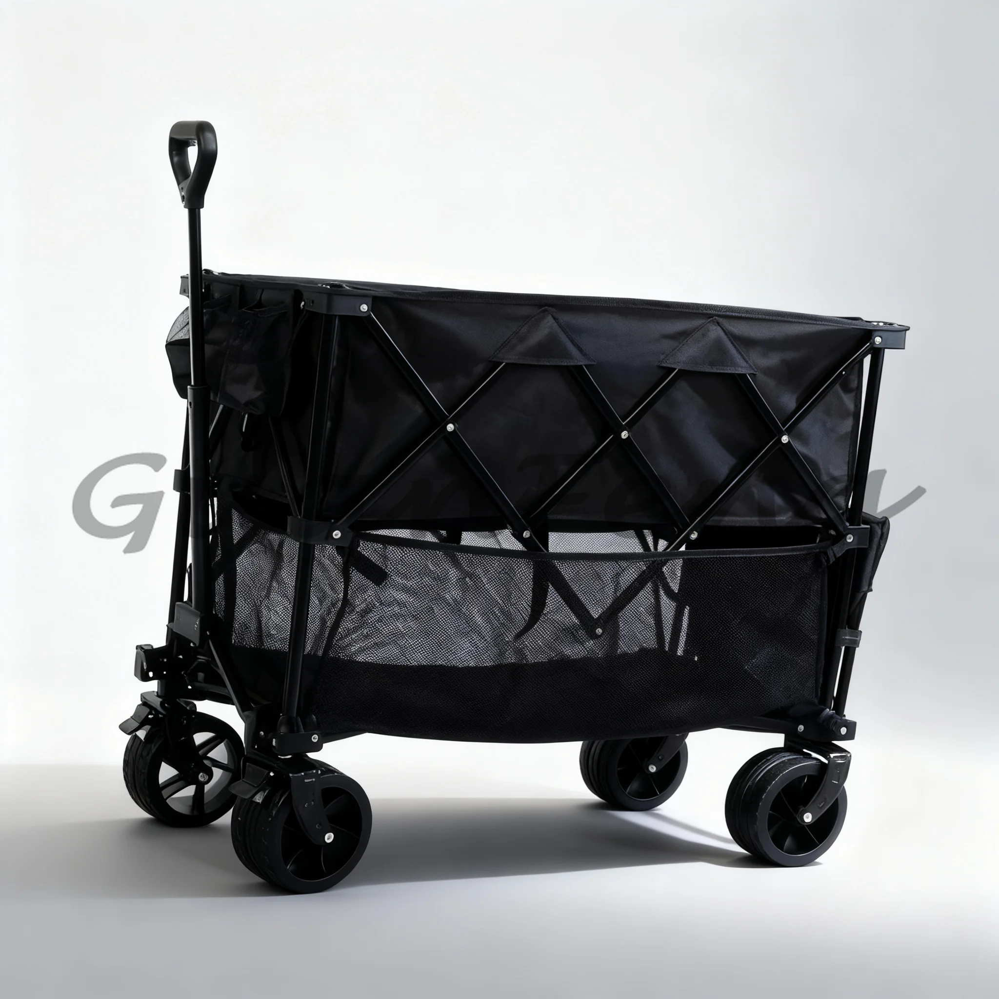 4 Wheel Collapsible Beach Wagon Cart, Portable Folding Outdoor Camping Travel Handcart, Wholesale Utility Cart