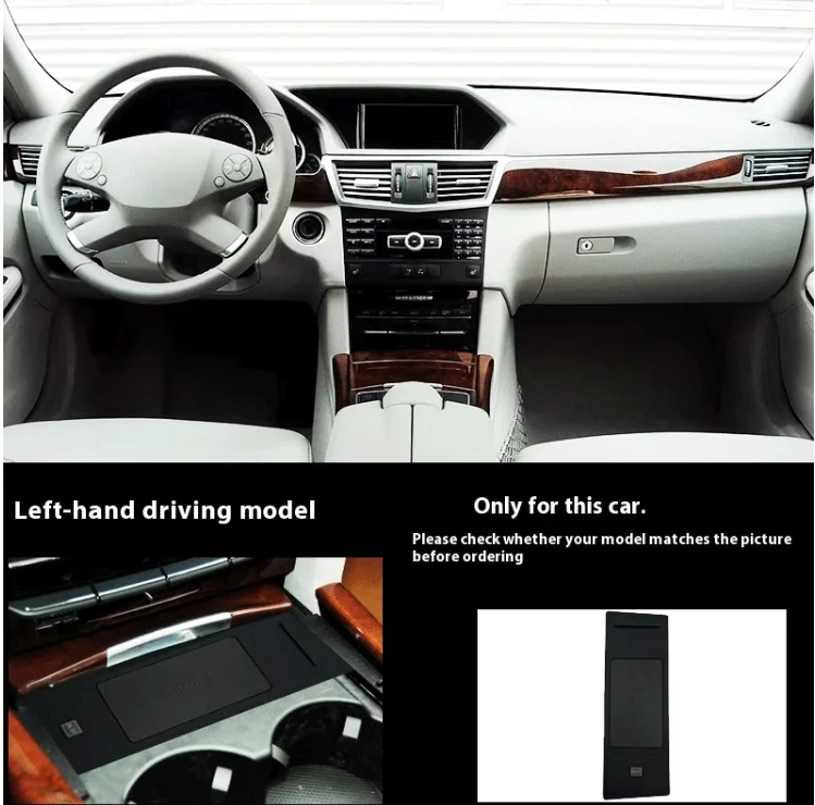 for Mercedes-Benz E300 E300L 2012-2015 Car Wireless Mobile Phone Charger Center Console Storage iPhone fast charge plate holder