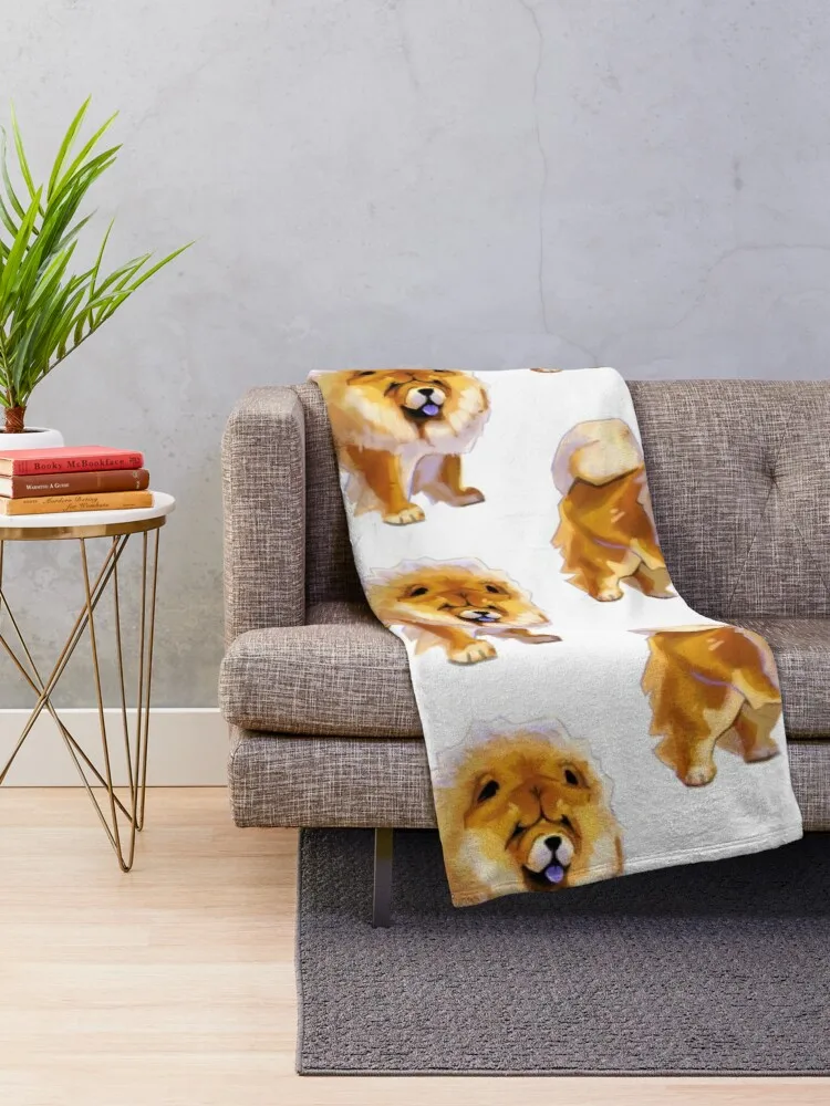 Chow chow Throw Blanket blankets sofas of knitted decoration synthetic skin blanket microfiber blanket