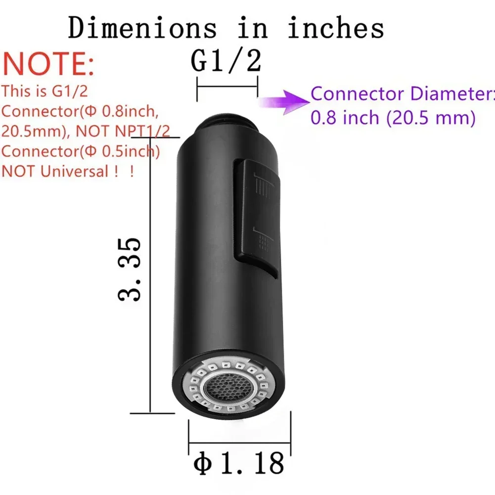 Pull Out Spray Head Black Water Saving For Kitchen Tap Basin Faucet Replacement Nozzle