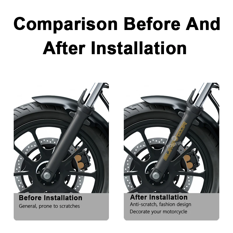 POSFIRA Motorcycle Tank Stickers Vinyl Decals for Kawasaki Eliminator 500 SE 2024-2025 Motorbike Front Fork Sticker Accessories