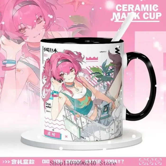

Game Wuthering Waves Lupa Cathisia Anime Cartoon Coffee Mug Cosplay Water Cup Cute Student Gift Anime Ga
