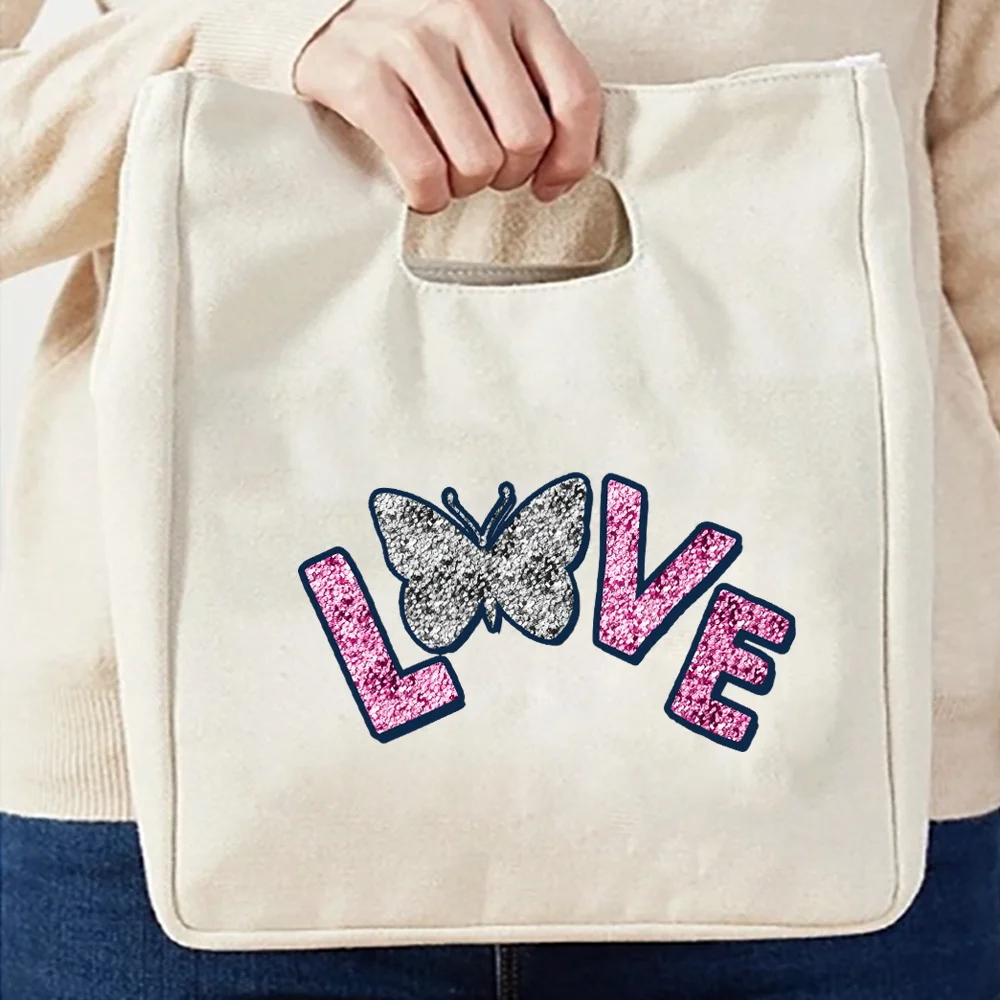 Borsa per il pranzo isolata borsa per il pranzo riutilizzabile con farfalla carina per donna uomo scatola da Picnic da lavoro regalo contenitore per