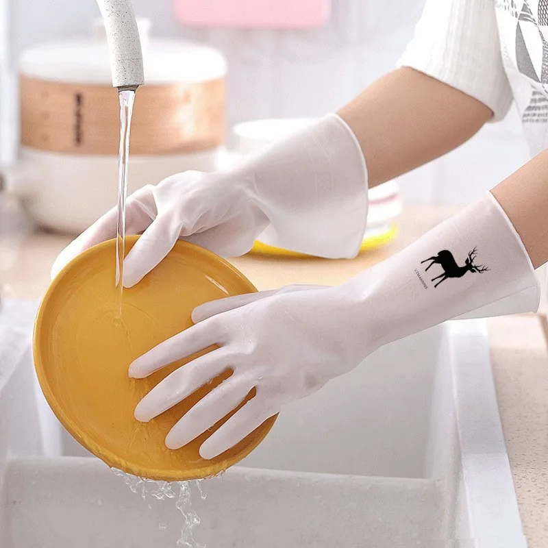 

Durable Waterproof Latex Gloves for Women: Thin Design, Ideal for Dishwashing, Laundry and Other Housework