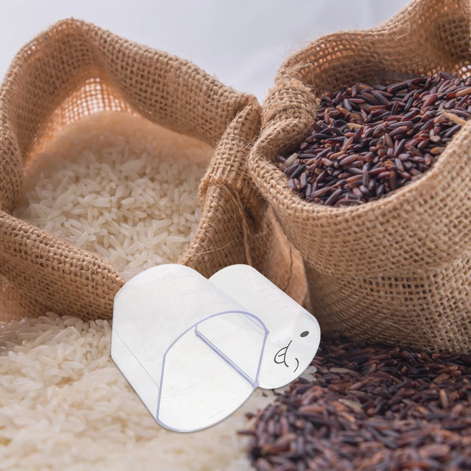 

Прозрачный пластиковый мерный стакан для риса с точными градуированными маркировками, кухонная плита, мерный стакан для рисовых зерен, сухой и влажный