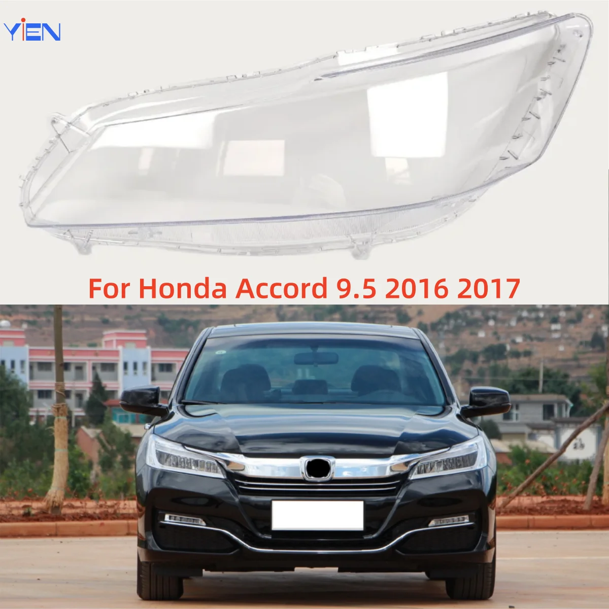 

For Honda Accord 9.5 2016 2017 Car Accessories Headlamp Cover Lens Transparent Lampshade Headlight Shell