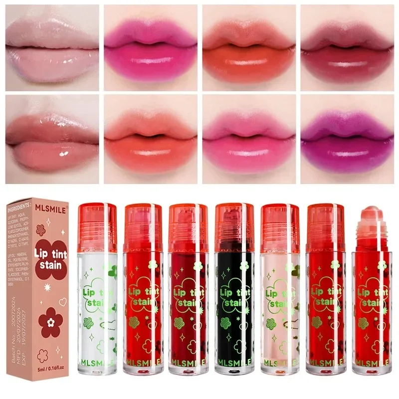 8 colori Water Light Lip Gloss frutta Liquid Liptint Roll-on Lip Stain idratante antiaderente Jelly Lipstick trucco coreano cosmetico