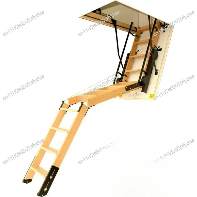 Loft Ladder/Stairs - Light Brown and Black - 25-1/2 X 54 - Height Range 7 '10 