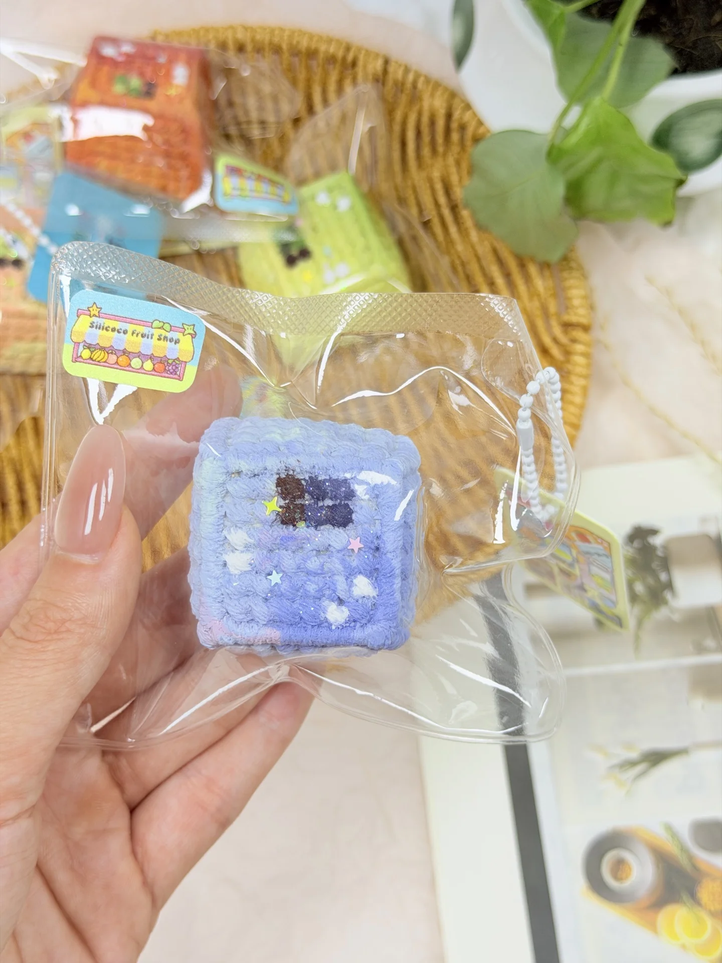 Silicoco Knitting Series Stress Relief Toy Soft Silicone Squishy Apple Square Blue Yellow Slow Rebound Squishy #Nulala100032