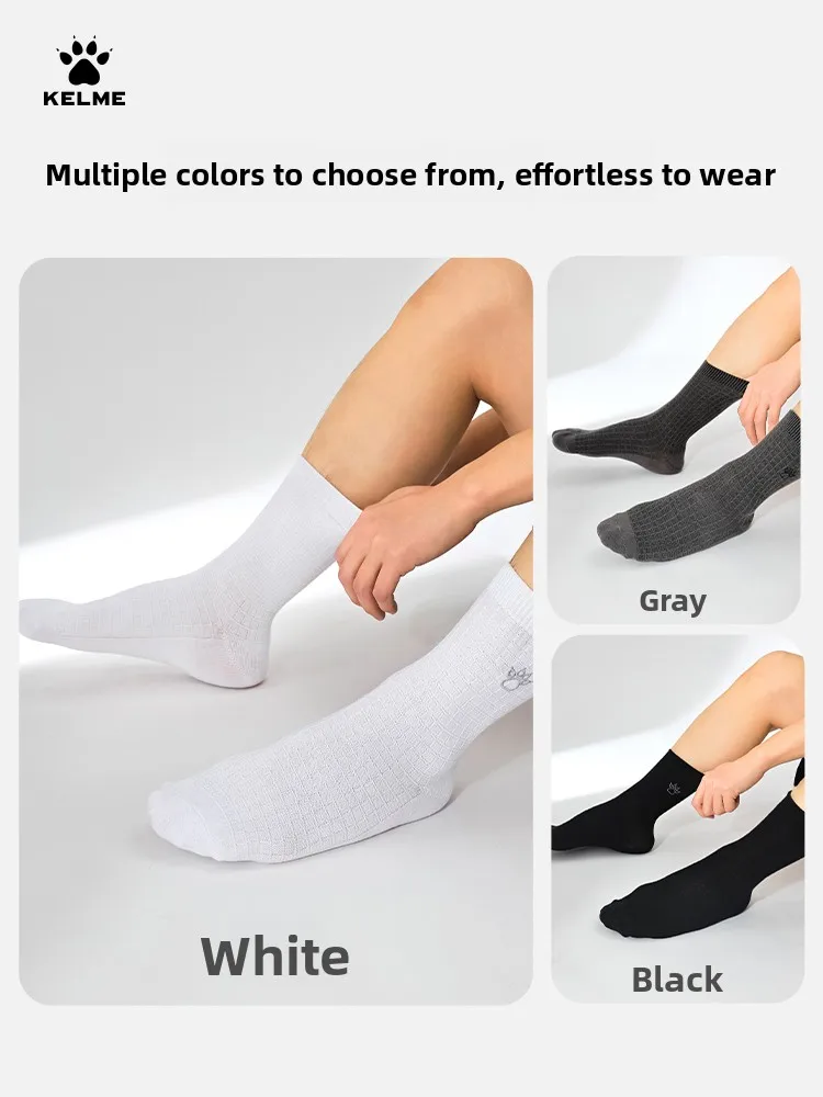 Kelme Sweat Absorbing And Breathable 3-pair Socks For Men And Women Casual Socks Outdoor Sports Medium Socks