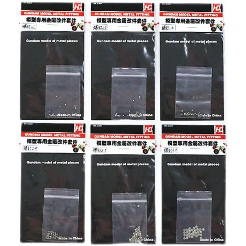 30pcs/lot 1.1mm-4.5mm Metal Flat Head Screw Parts Military Model Building Tools Modification for Model Metal Fitting DIY
