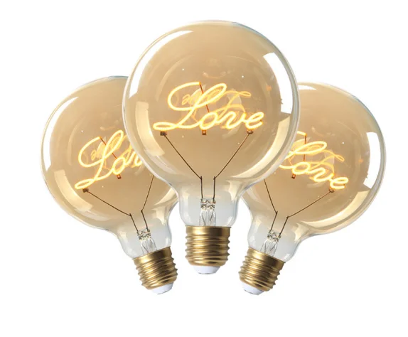 LED Retro Edison Ampul E27 220V 4W 8W Kısılabilir G125 Aşk lamba ışığı Vintage Akkor Dekorasyon Kapalı Tatil Düğün Parti