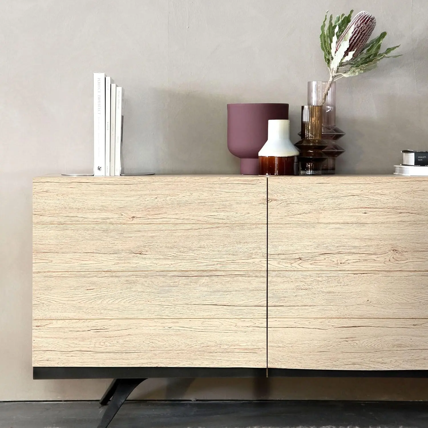 Wood Grain Home Decor Furniture Waterproof Vinyl Wall Sticker Self Adhesive PVC Wallpaper Kitchen Cabinet Door Sticker