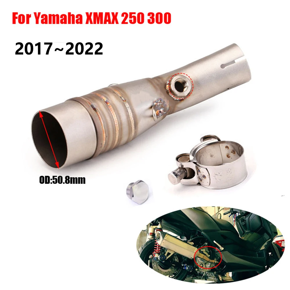 

xmax300 Motorcycle Exhaust System Stainless Middle Link Slip on Pipe Scooter Escape Line For Yamaha X-MAX 3002017-2022