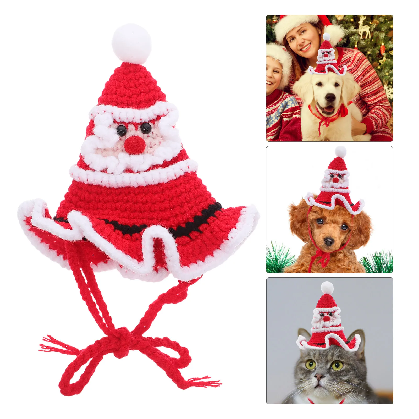 

Pet Christmas Hat Durable Red Reindeer Antlers Santa Hat Holiday Party Supplies Christmas Event Headwear for Small Medium Dogs