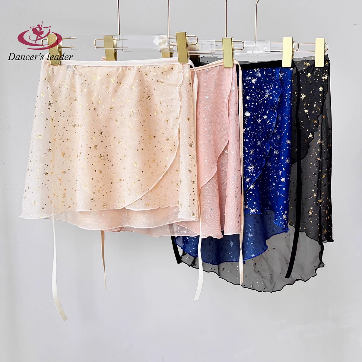 

Балетная короткая юбка, позолоченная маленькая звезда, женская танцевальная гимнастическая тренировочная юбка, балетная лирическая юбка для взрослых