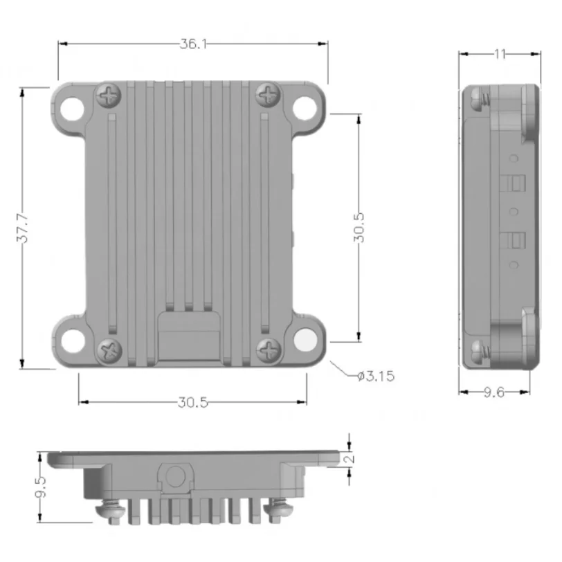 

FPV Transmitter 5.8G 1.6W VTX 48CH Video VTX FPV 48CH 1600mW Adjustable For Long Rang Racer Drone Multirotor DIY Part