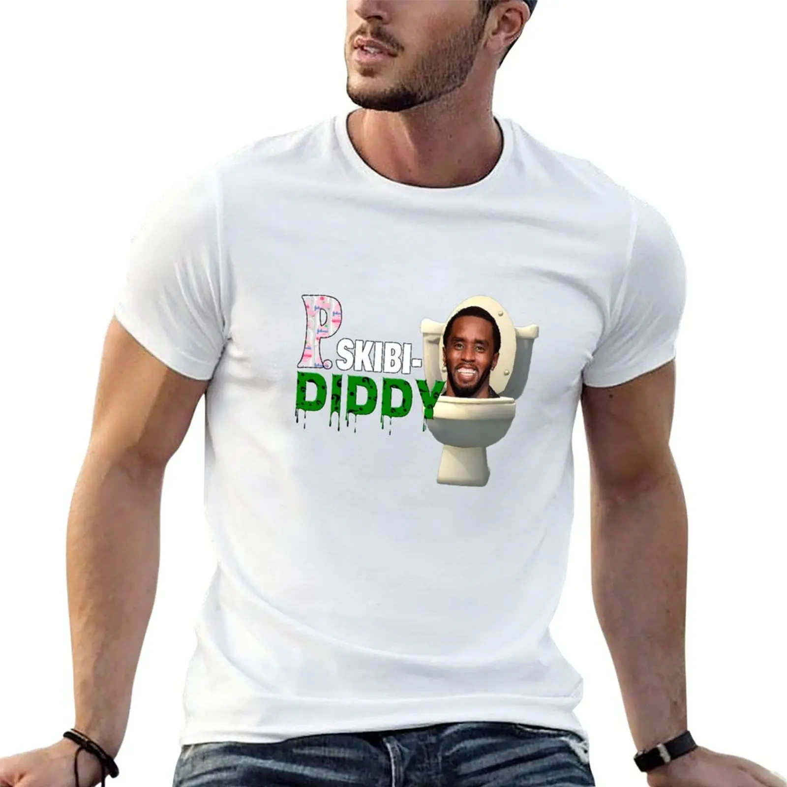 P Diddy Skibidi Toilet T-Shirt funny meme t-shirts heavyweights shirts men graphic