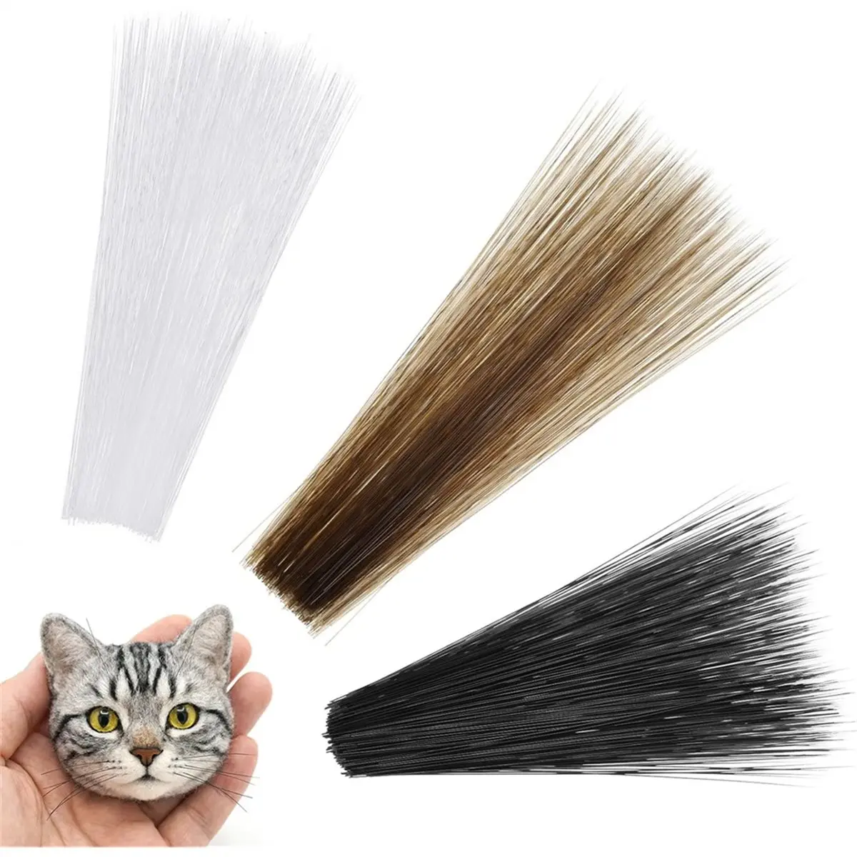 A74U 900pcs Cat Whiskers, Handmade Animal Whiskers, Simulated Cat Fake Whiskers for Crafts Stuffed , 2.76 Inch