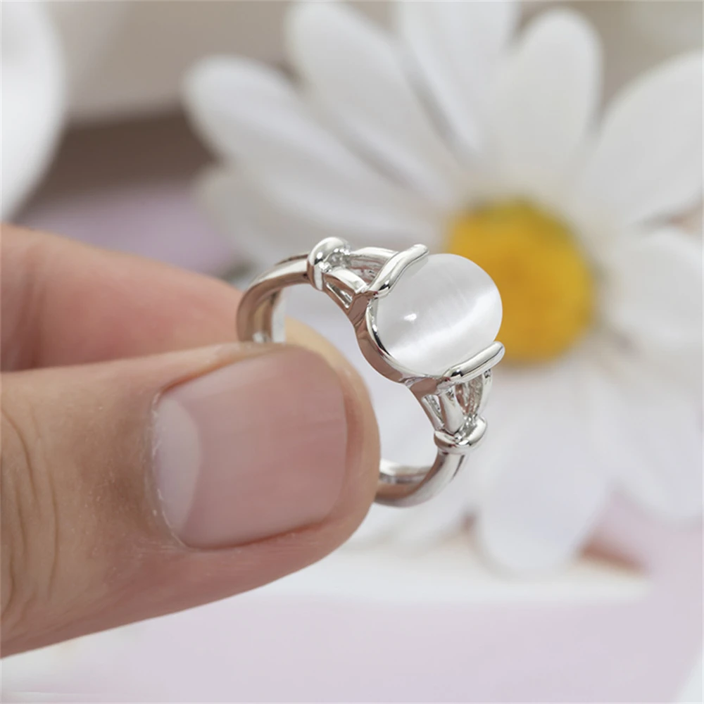 Hot Twilight Saga Bella Ring Fashion Silver Plated Opals Rings Simple Classic Movie Film Jewelry For Women Finger Accessories