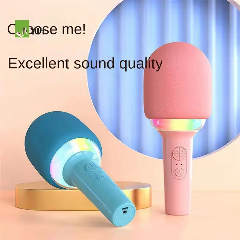 

AY14 -L8 LED Light Integrated Wireless Microphone Bluetooth Family K Song Treasure Intelligent Noise Reduction Speaker