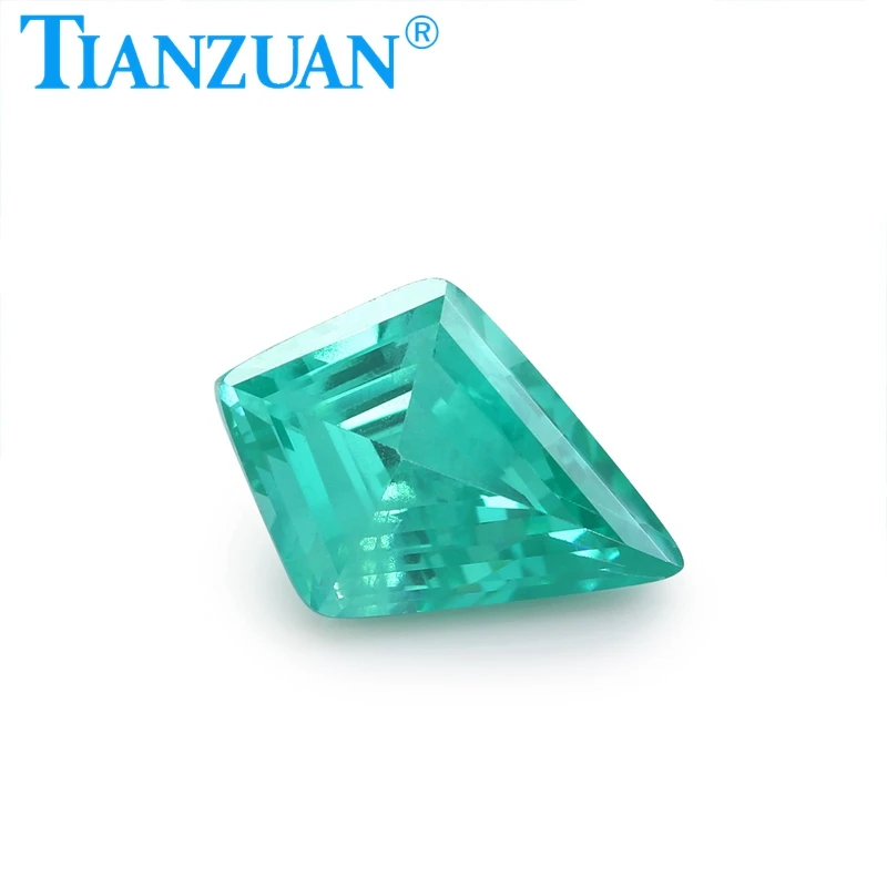 7x10mm Lab Grown Paraiba YAG Kite Shape Synthetic Yttrium Aluminum Garnet Loose Gemstones Stone for Jewelry Making