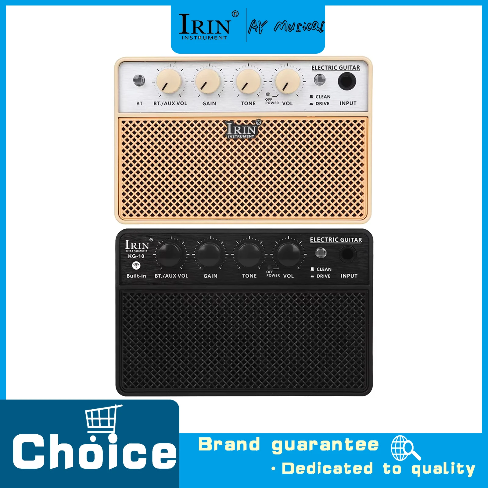 IRIN Audio Electric Guitar Bass Sound Amplifier 10W 6.35mm Portable Rechargeable Wireless Bluetooth Audio Electric Guitar Parts