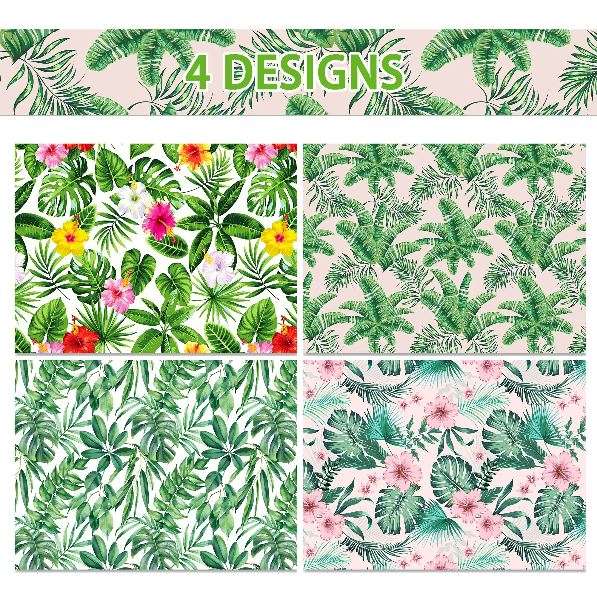 ورق تغليف ورق نخيل هاواي صيفي ، هدية عيد ميلاد ، زينة تغليف ، حفلة استحمام الطفل ، ديكور التعبئة ، هدايا ، 12