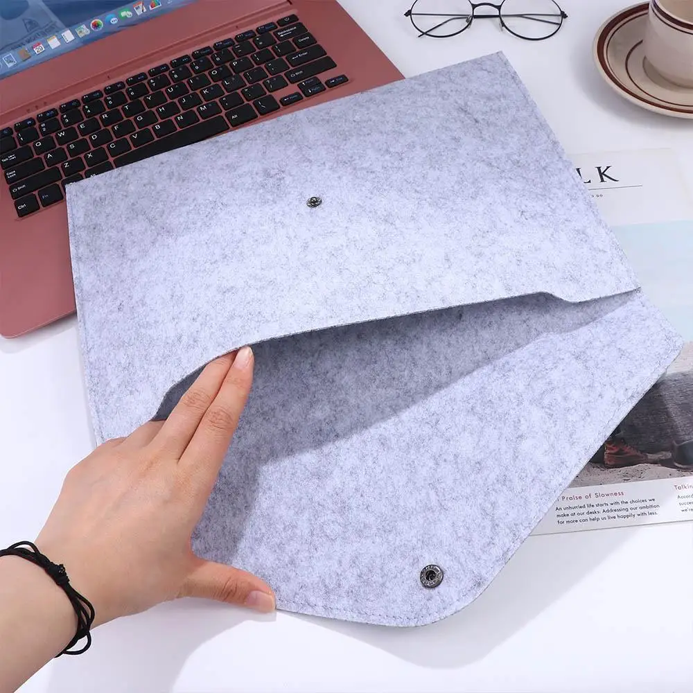 High-Grade A4 Felt Folder Portable Felt With Buckle Portfolio Case Large Capacity Envelope Folders Invoice Document Bag