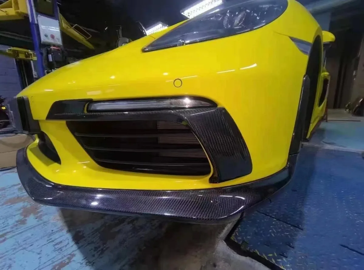 Front Bumper Side Fog Light Dry Carbon Fiber Air Vent Intake Frame Cover Trim For Porsche 718 Boxster Cayman 2016-2019 982 Coupe