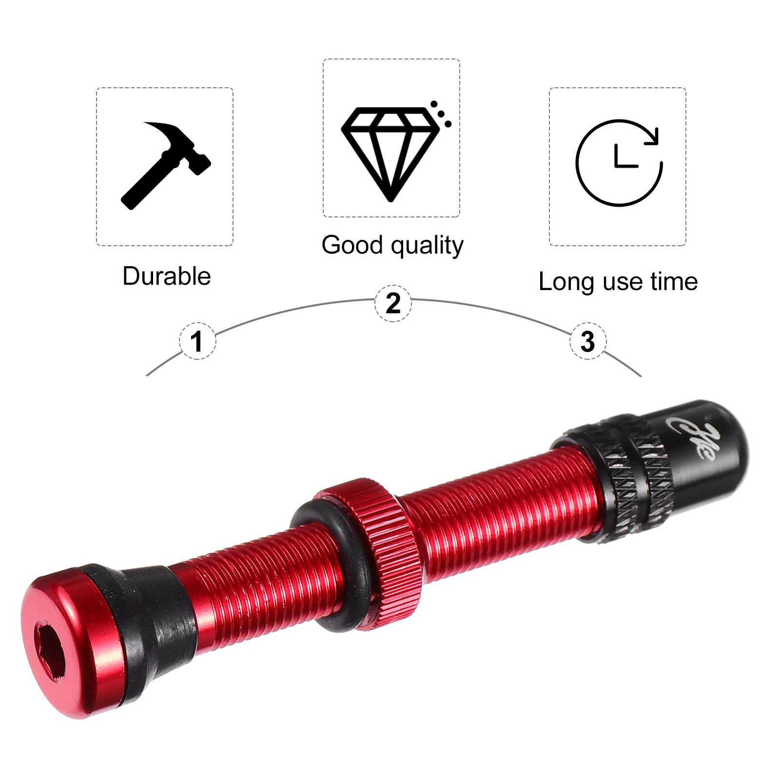 

60Mm Vacuum Tire Stem Aluminum Alloy American Style Leak Repair Tubeless Tire Valve Replacement Durable Corrosion Resistant Air