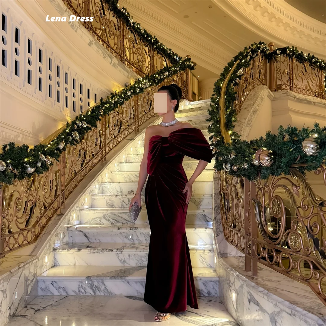 

Lena Custom Made Evening Dresses Woman Elegant Luxury Prom Dresses 2025 One Shoulder Mermaid Women's Evening Dress Claret Party