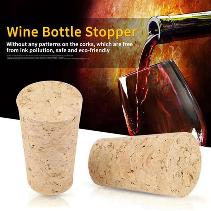 500Pcs Tapered Wine Cork Reusable Wood Corks Creative Portable Sealing Wine Stopper Wine Bottle Cover For Bottles Wine