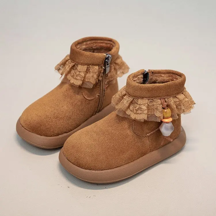 الأطفال الأحذية المسطحة القديمة شرابة القوس الفتيات حذا فردي للسيدات أربعة مواسم لينة عدم الانزلاق الاطفال منتصف العجل الأحذية الجلدية