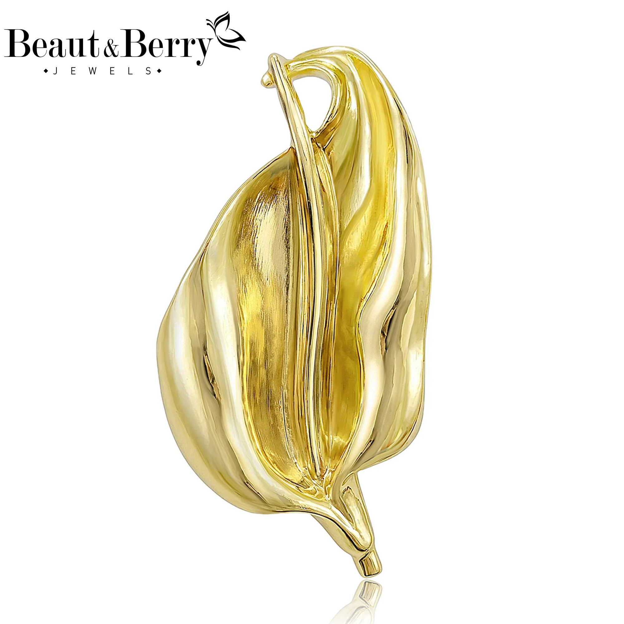 

Beaut&Berry Trendy Glossy Calla Lily Brooches for Women Unisex Plant Pins Casual Party Jewelry Accessories Gift Decoration