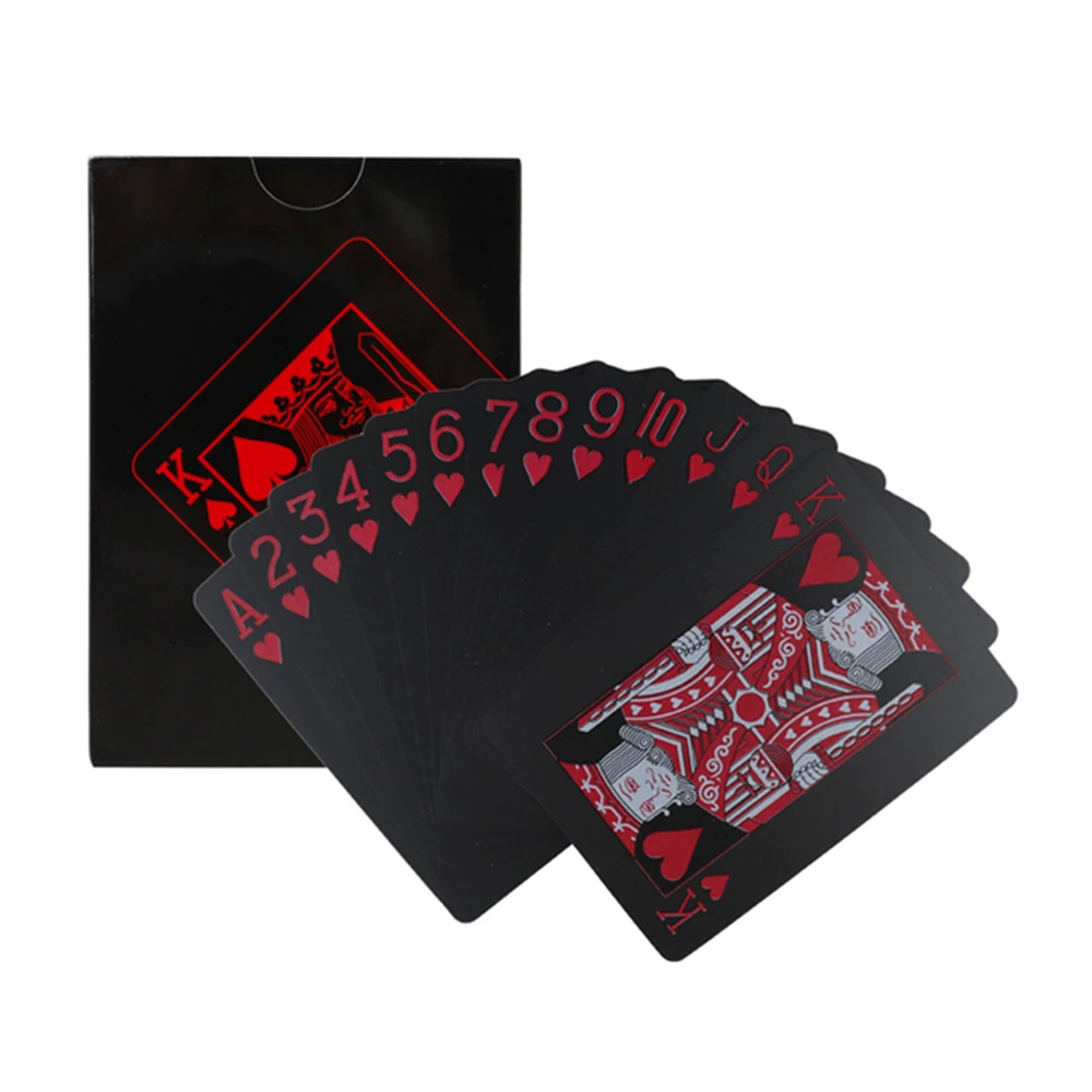 24k złota karty do gry Poker Deck złoty liść pokera garnitur z tworzywa sztucznego magia wodoodporna pokładzie karty magiczne wody prezent kolekcja