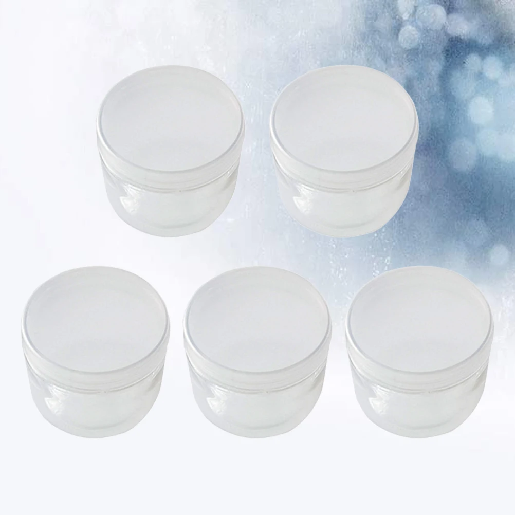 

5pcs Plastic Storage Jars Clear Hair Accessories Organizer with Lid Jewelry Box for Bathroom Bedroom