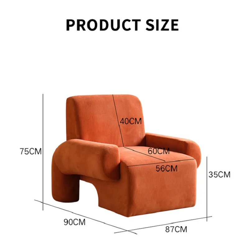 Wuli House Nordic Luxury Single Sofa Small Unit Designer Creative Living Room Balcony Lazy Internet Red Lamb Fleece Sofa Chair