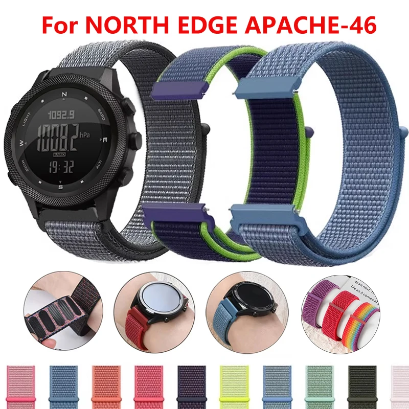 22 مللي متر الرياضة النايلون حلقة ل NORTH EDGE APACHE-46 تنفس سوار ساعة كوريا ل NORTH EDGE APACHE-46 Smartwatch معصمه