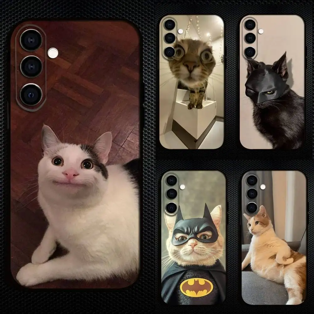 

Funny Of Pet Cats Phone Case For Samsung Galaxy A73,A72,A71,A70,A53,A52,A51,Others Soft Black Cover