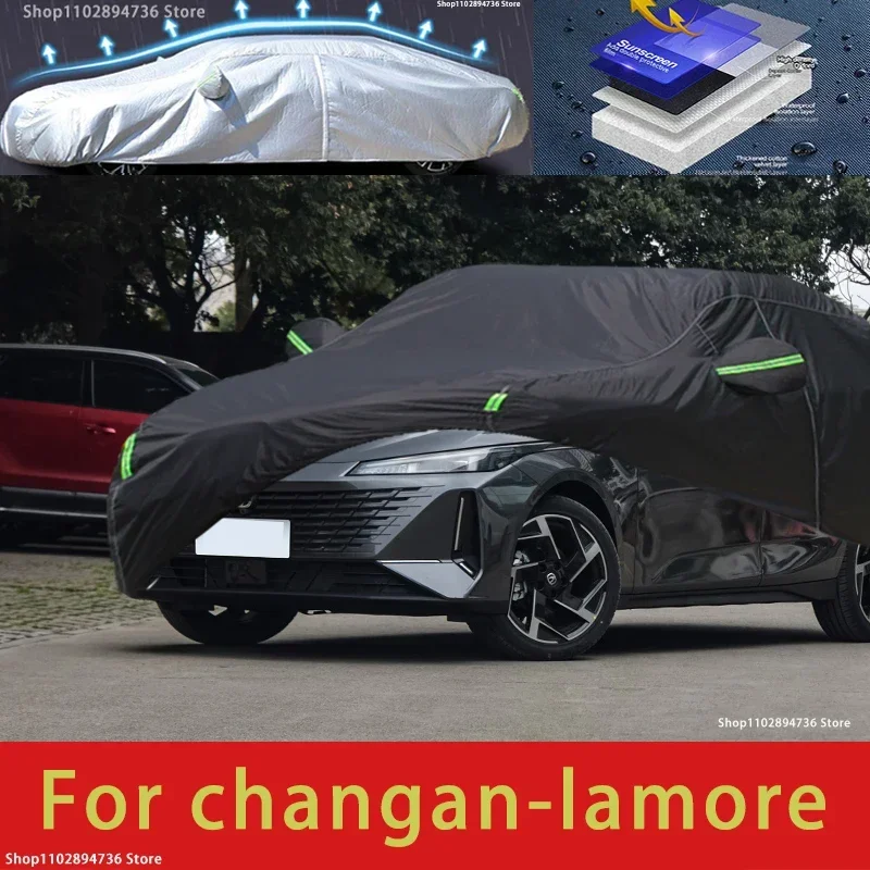 

For changan lamore fit Outdoor Protection Full Car Covers Snow Cover Sunshade Waterproof Dustproof Exterior black car cover