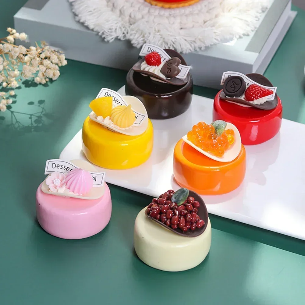 1pcs 5*4.5cm Artificial Fruit Cake Model Biscuit Fake Food Decoration Photography Pro Food Cake Model Tea Table Decoration