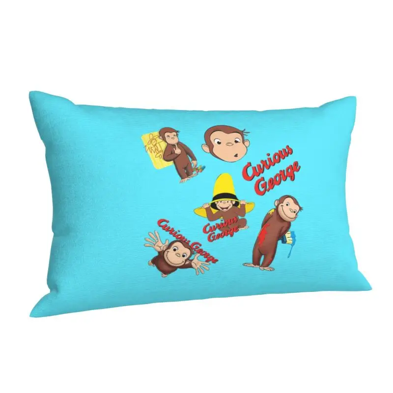 Custom Funny Anime Pillow Case 75cm x 50cm Curious George Monkey Rectangle Pillowcase