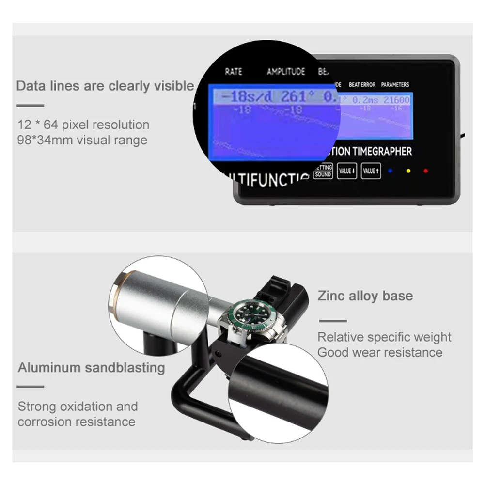 WeiShi No.TS-1 Mechanical Watch Calibrator Timegrapher Rate Deviation Amplitude Polarization Lift Angle Cycle Testing Repairing