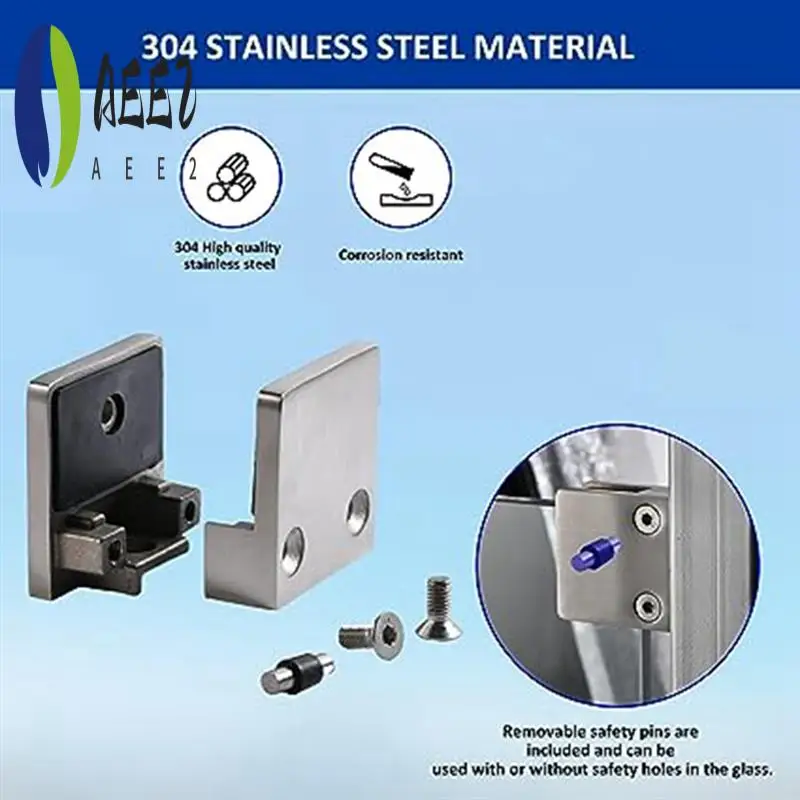 

AEE2-2 Pieces Of Stainless Steel Glass Clips, Adjustable Glass Shelf Brackets, Glass Stair Guardrail Fish Mouth Fixing Clips Dur