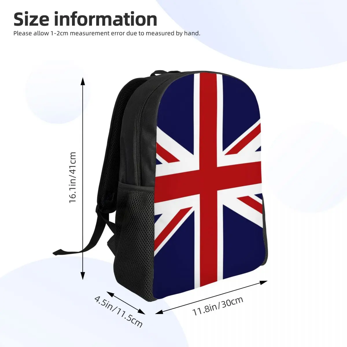Union Jack Flag Of The UK Backpack Daypack Large Capacity Boys Girls BookBag School Bag Shoulder Bags for Men Women