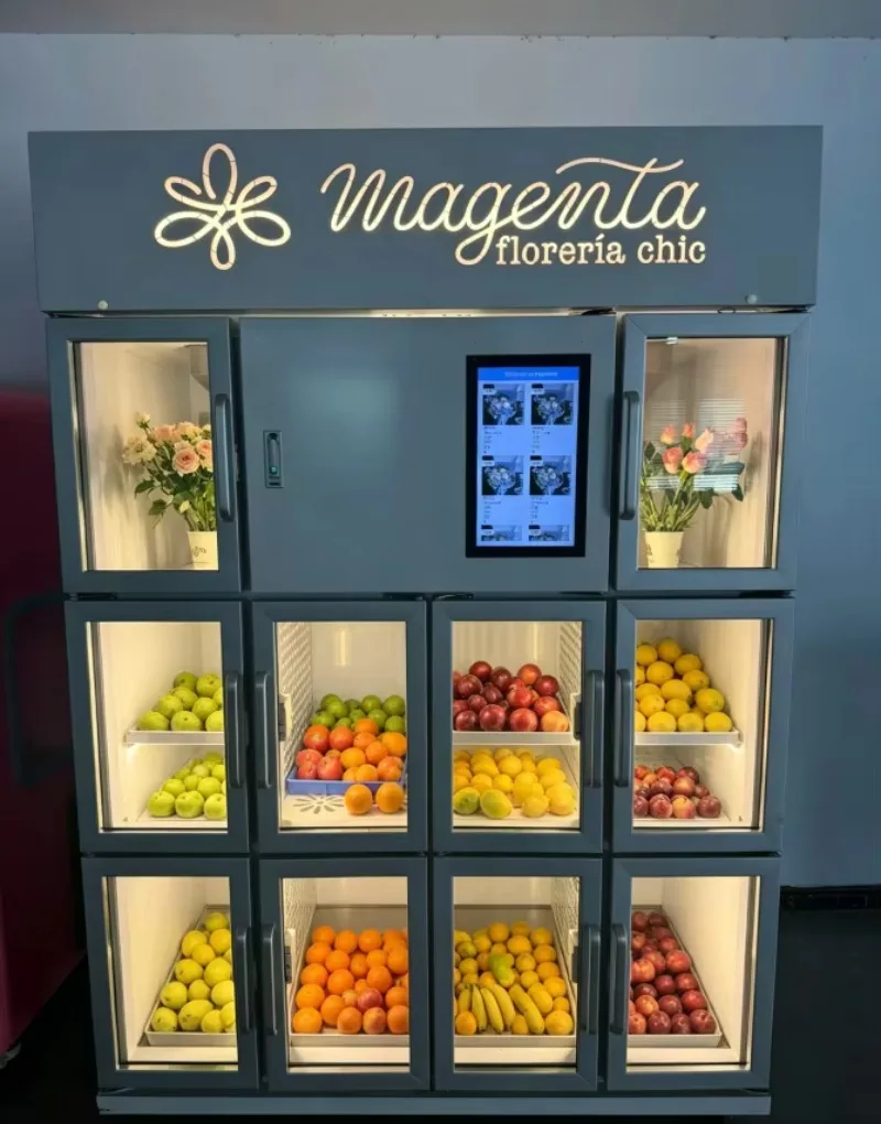24h Self Service Multi-Function Refrigerated Vending Locker, Fresh-Keeping Cabinet for Flowers, Cakes, Fruits
