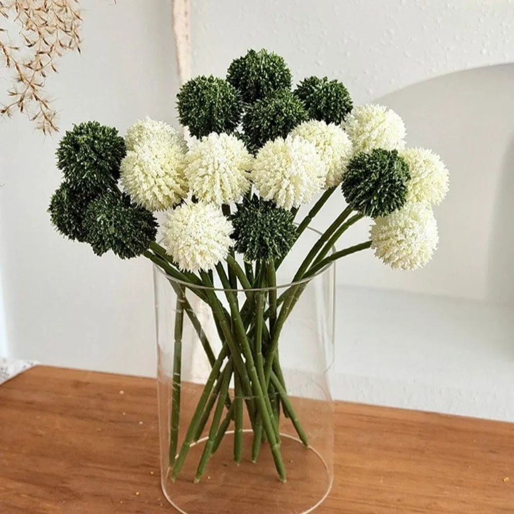 5pcs New Flower Arrangements Artificial Chrysanthemum Ball Bridal Bouquet Mini Gold Ball Bouquet DIY Dandelion Flower Home
