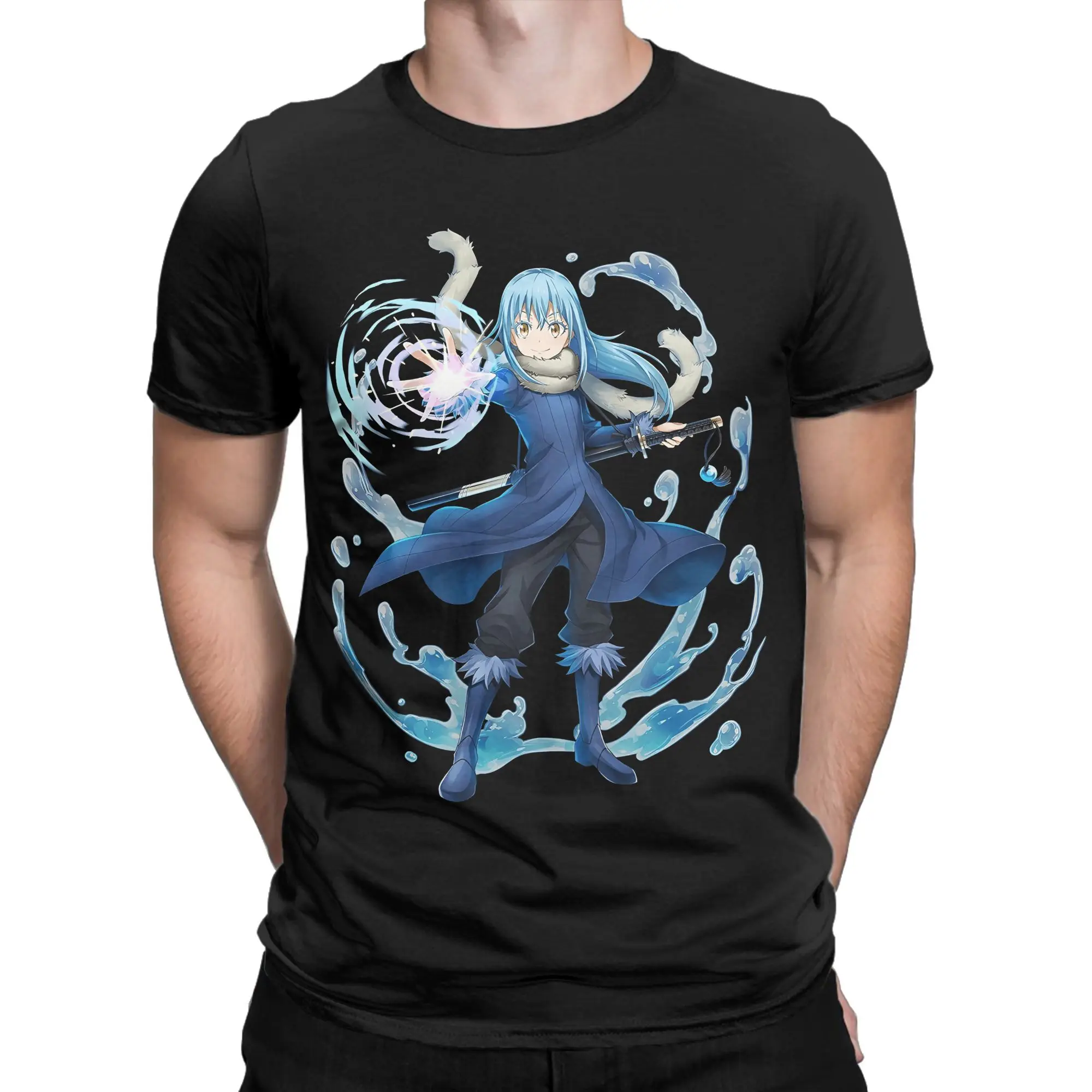 Anime That Time I Got Reincarnated As A Slime Rimuru Tempest T-Shirt Men  Funny 100% Cotton Tees O Neck T Shirts Plus Size Tops